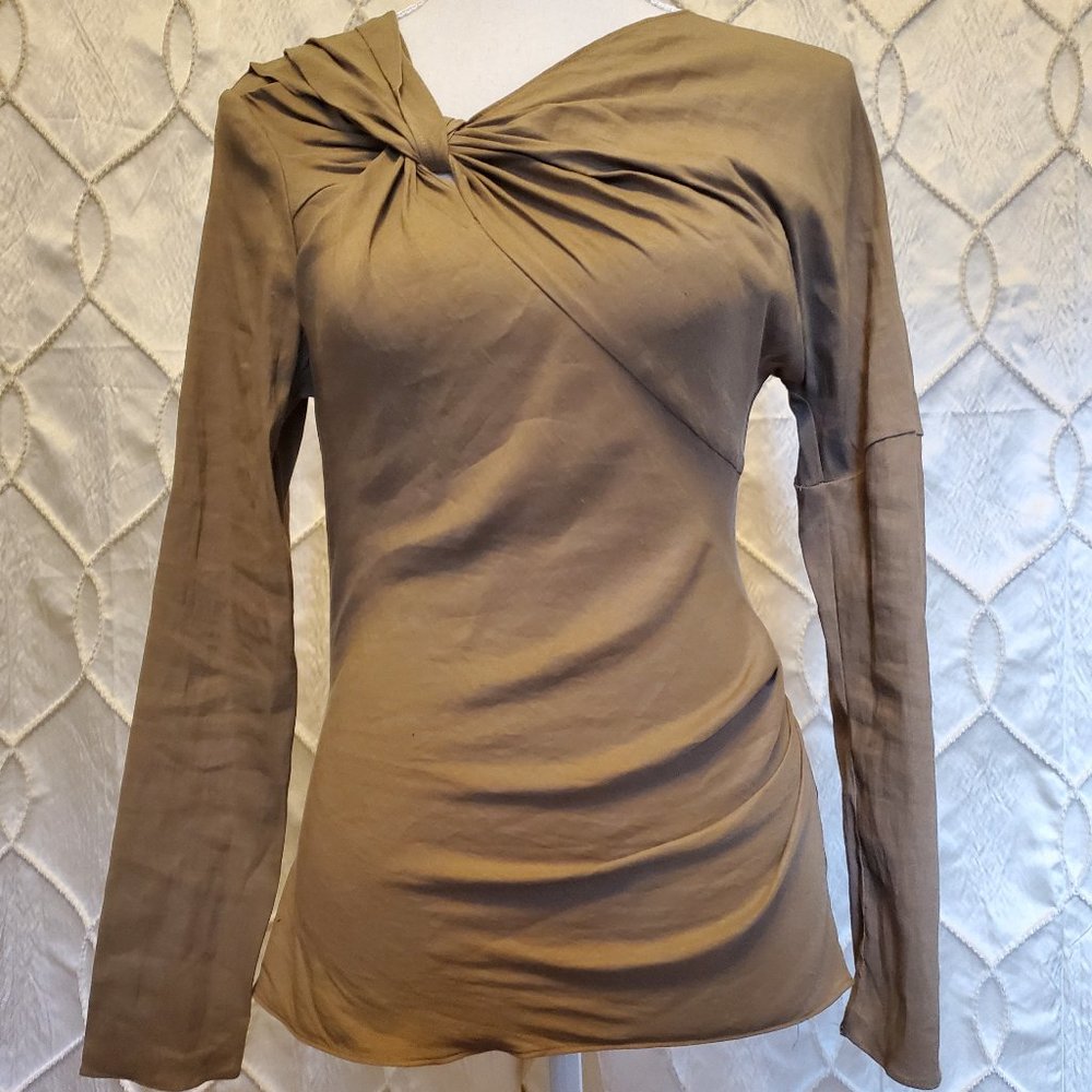 ZARA NWT Linen Knotted Top